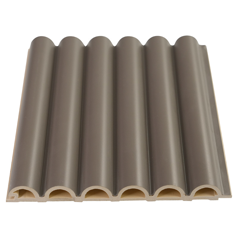 Leveys 158mm Paksuus 15mm Uritettu puusyinen PVC WPC Wave -paneeli